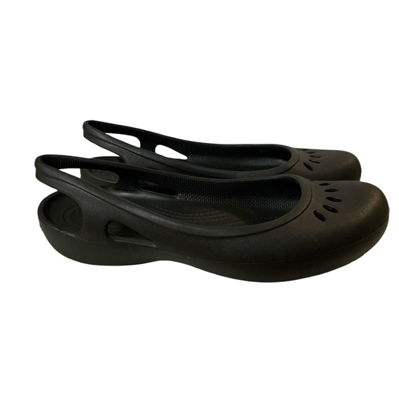 Crocs Kaydee Ballet Flats Women’s 7 Black Slingback Slip On Rubber Shoes Casual - Picture 1 of 12